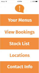 establishment menu page